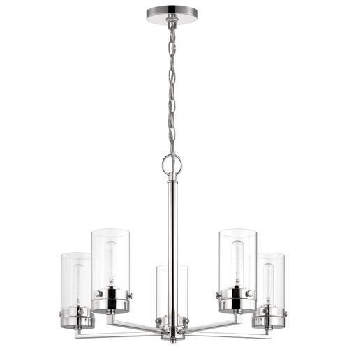 Main product image of Intersection 5 Light Chandelier Polished Nickel w/ Clear Glass