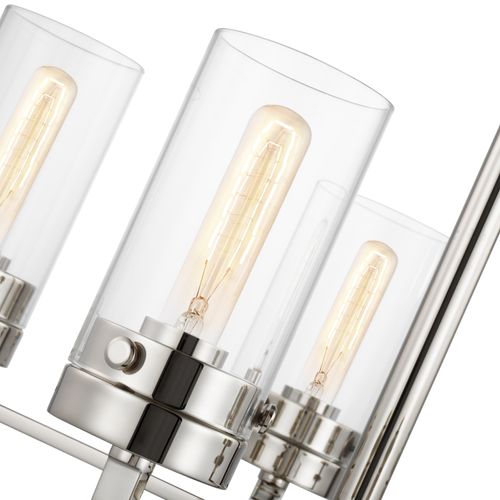Main product image of Intersection 5 Light Chandelier Polished Nickel w/ Clear Glass