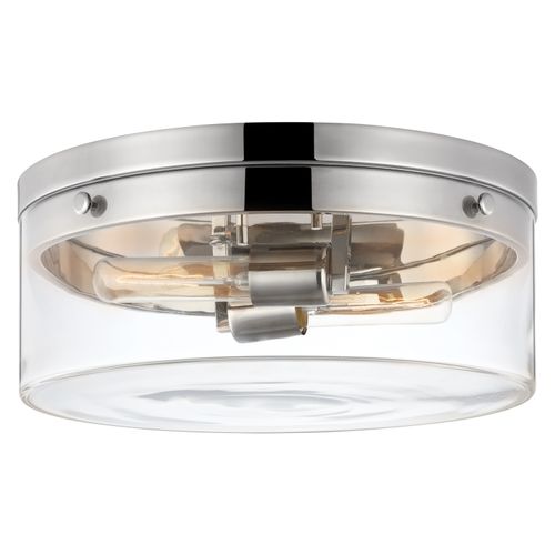 Main product image of Intersection Small Flush Mount Fixture Polished Nickel w/ Clear Glass