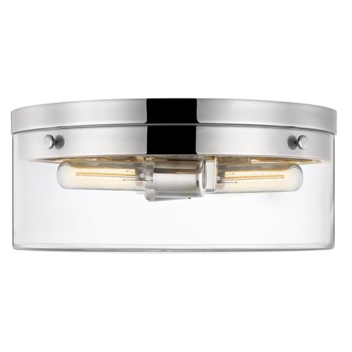 Main product image of Intersection Small Flush Mount Fixture Polished Nickel w/ Clear Glass