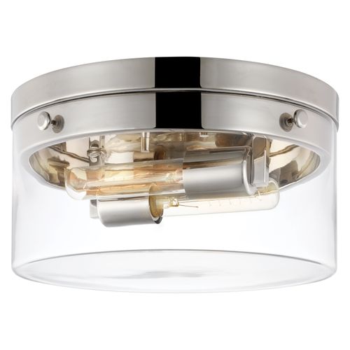 Main product image of Intersection Medium Flush Mount Fixture Polished Nickel w/ Clear Glass
