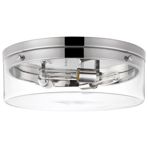 Main product image of Intersection Large Flush Mount Fixture Polished Nickel w/ Clear Glass
