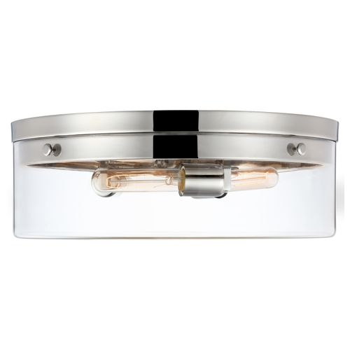 Main product image of Intersection Large Flush Mount Fixture Polished Nickel w/ Clear Glass