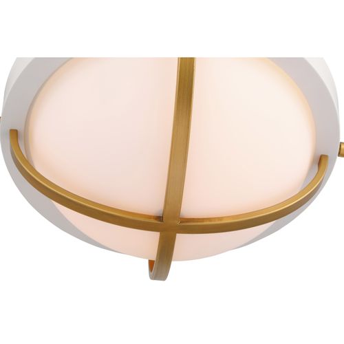 Main product image of Lincoln 2 Light Large Flush Mount Medium Base 60 Watt Matte White Finish White Opal Glass