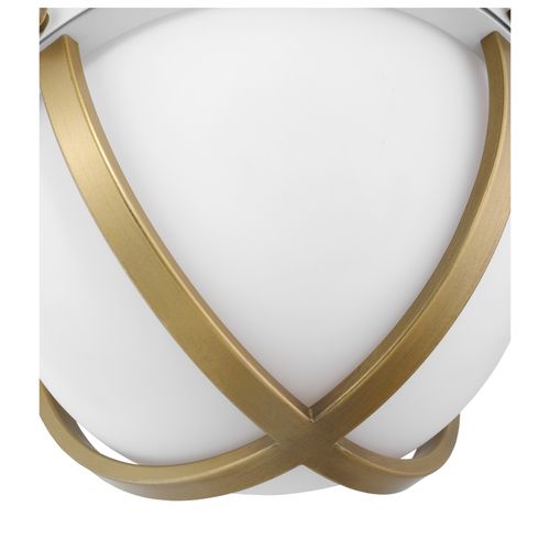 Main product image of Lincoln 1 Light Semi Flush Mount Medium Base 60 Watt Matte White Finish White Opal Glass