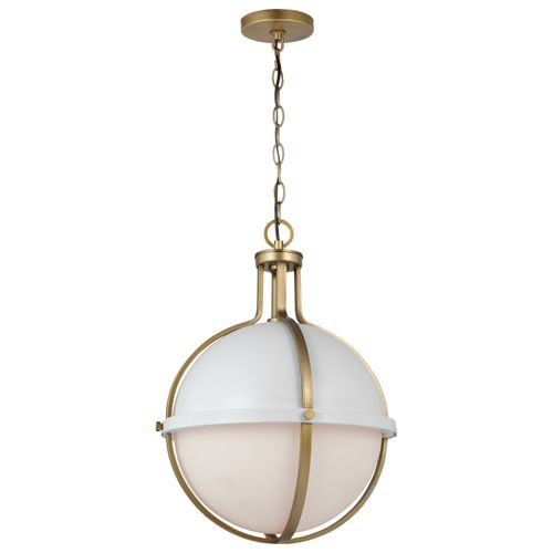 Main product image of Lincoln 1 Light Large Pendant Medium Base 60 Watt Matte White Finish White Opal Glass