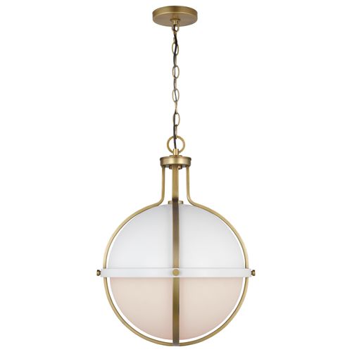 Main product image of Lincoln 1 Light Large Pendant Medium Base 60 Watt Matte White Finish White Opal Glass