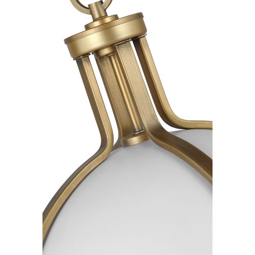 Main product image of Lincoln 1 Light Large Pendant Medium Base 60 Watt Matte White Finish White Opal Glass