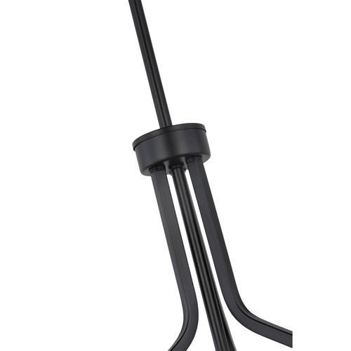 Main product image of Livingston 4 Light Pendant Medium Base 60 Watt Matte Black Finish White Linen Fabric Shade