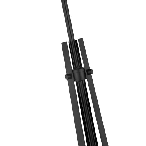 Main product image of Flynn 3 Light Pendant Medium Base 60 Watt Black Finish White Textile Shade