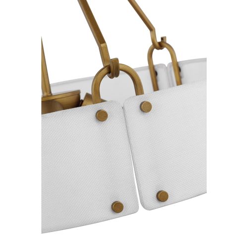 Main product image of Halter 4 Light Pendant Medium Base 60 Watt -Natural Brass Finish White Fabric Shade