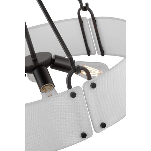 Main product image of Halter 4 Light Pendant Medium Base 60 Watt Matte Black Finish White Fabric Shade