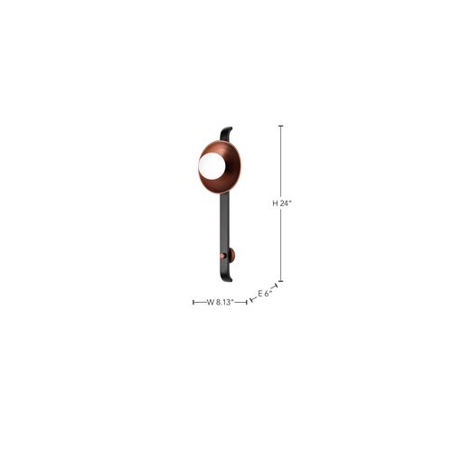 Main product image of Colby 1 Light Wall Sconce Matte Black and Antique Copper Finish