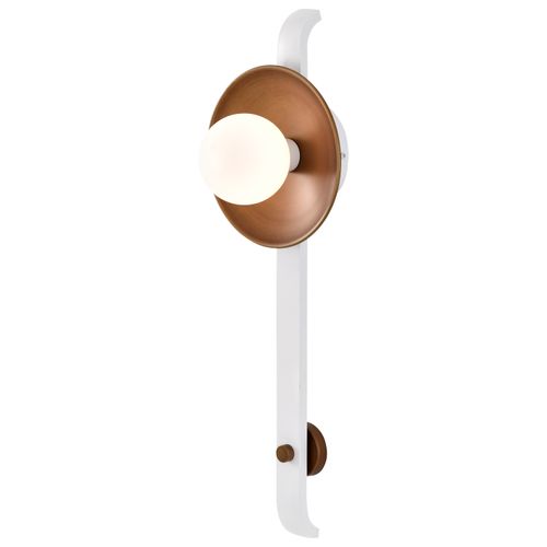 Main product image of Colby 1 Light Wall Sconce White and Natural Brass Finish