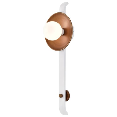Main product image of Colby 1 Light Wall Sconce White and Natural Brass Finish