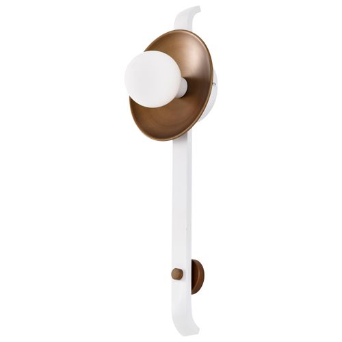 Main product image of Colby 1 Light Wall Sconce White and Natural Brass Finish