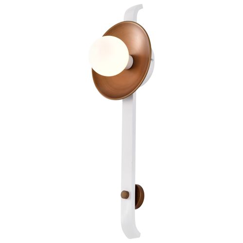Main product image of Colby 1 Light Wall Sconce White and Natural Brass Finish