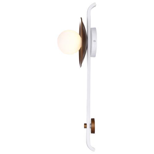 Main product image of Colby 1 Light Wall Sconce White and Natural Brass Finish