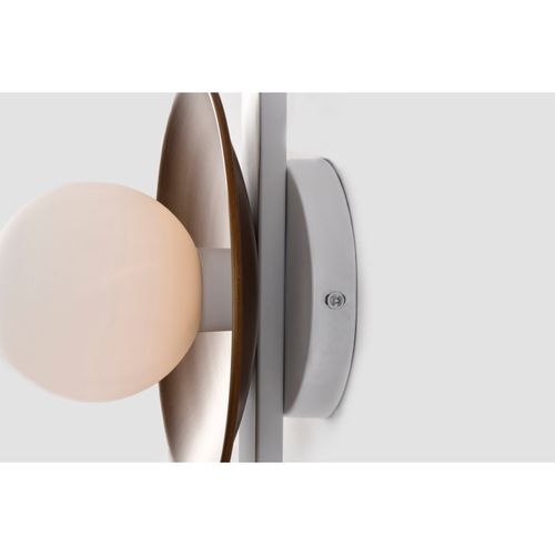 Main product image of Colby 1 Light Wall Sconce White and Natural Brass Finish
