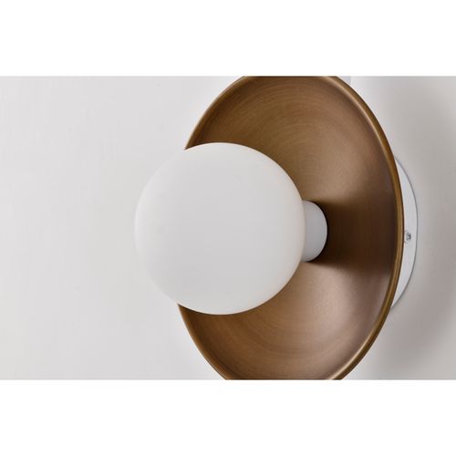 Main product image of Colby 1 Light Wall Sconce White and Natural Brass Finish