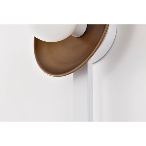Main product image of Colby 1 Light Wall Sconce White and Natural Brass Finish