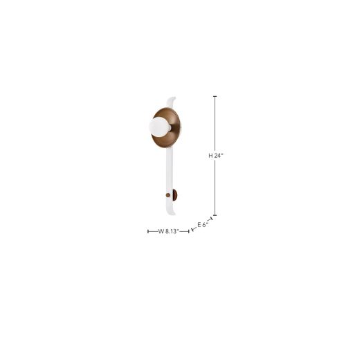 Main product image of Colby 1 Light Wall Sconce White and Natural Brass Finish
