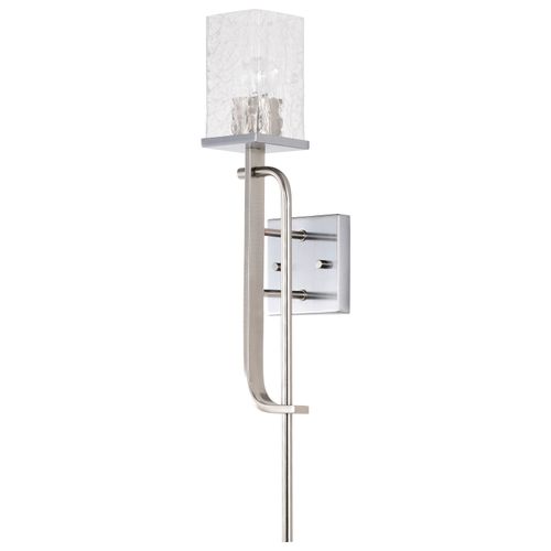 Main product image of Terrace 1 Light Wall Sconce Polished Nickel Finish Crackel Glass