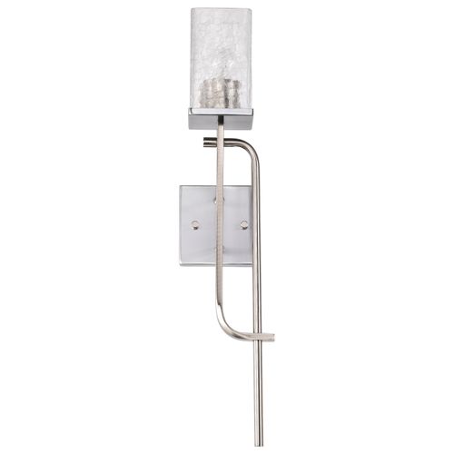 Main product image of Terrace 1 Light Wall Sconce Polished Nickel Finish Crackel Glass
