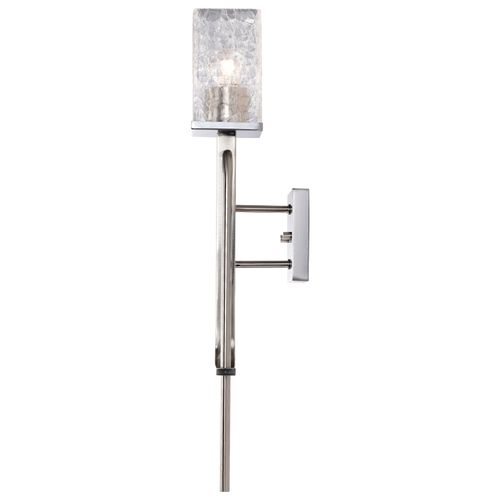 Main product image of Terrace 1 Light Wall Sconce Polished Nickel Finish Crackel Glass