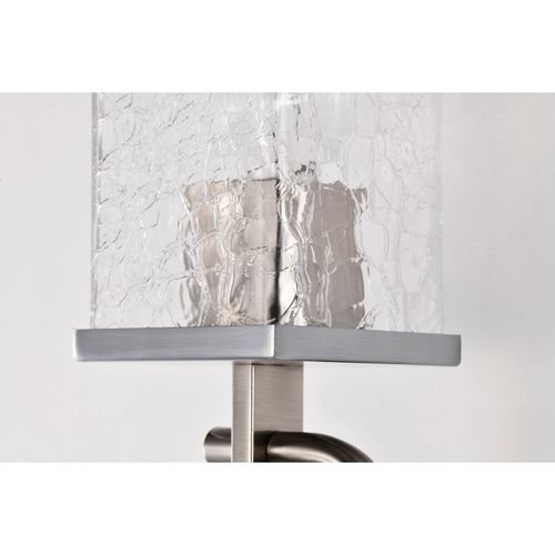 Main product image of Terrace 1 Light Wall Sconce Polished Nickel Finish Crackel Glass