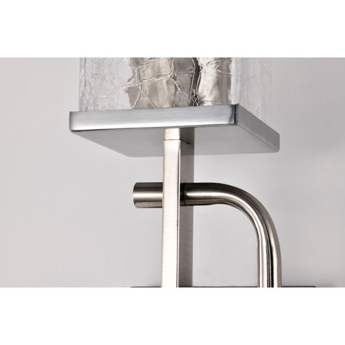 Main product image of Terrace 1 Light Wall Sconce Polished Nickel Finish Crackel Glass
