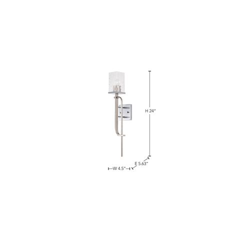 Main product image of Terrace 1 Light Wall Sconce Polished Nickel Finish Crackel Glass