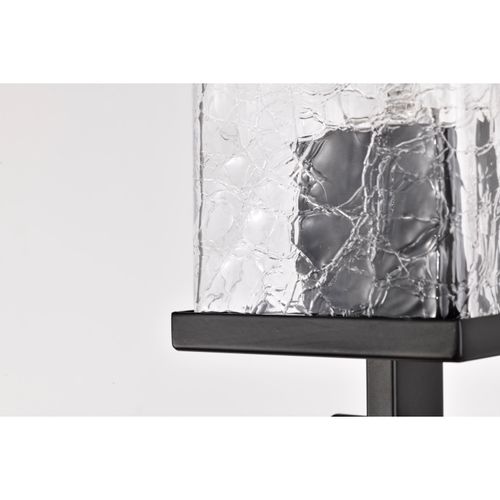 Main product image of Terrace 1 Light Wall Sconce Matte Black Finish Crackel Glass