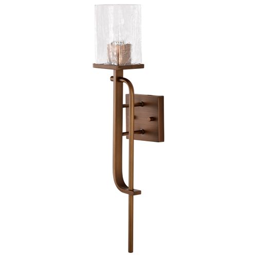 Main product image of Terrace 1 Light Wall Sconce Natural Brass Finish Crackel Glass
