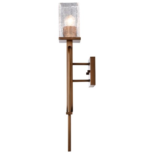 Main product image of Terrace 1 Light Wall Sconce Natural Brass Finish Crackel Glass