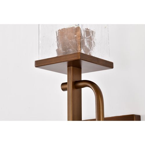 Main product image of Terrace 1 Light Wall Sconce Natural Brass Finish Crackel Glass