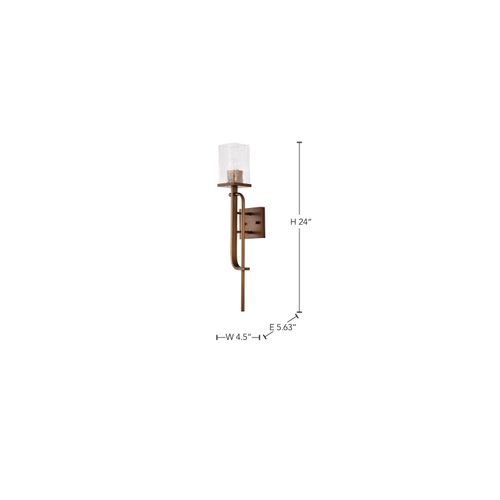 Main product image of Terrace 1 Light Wall Sconce Natural Brass Finish Crackel Glass