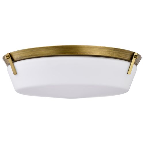 Main product image of Rowen 4 Light Flush Mount Natural Brass Finish Etched White Glass