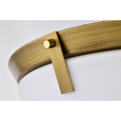 Main product image of Rowen 4 Light Flush Mount Natural Brass Finish Etched White Glass