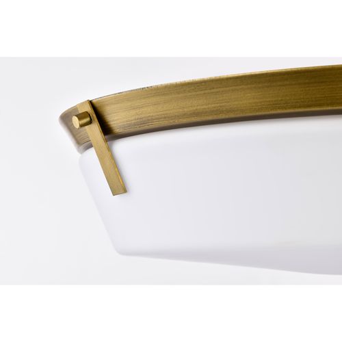 Main product image of Rowen 4 Light Flush Mount Natural Brass Finish Etched White Glass