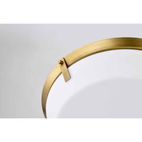 Main product image of Rowen 4 Light Flush Mount Natural Brass Finish Etched White Glass