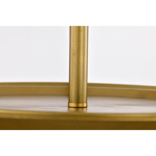 Main product image of Rowen 4 Light Semi Flush Natural Brass Finish Etched White Glass