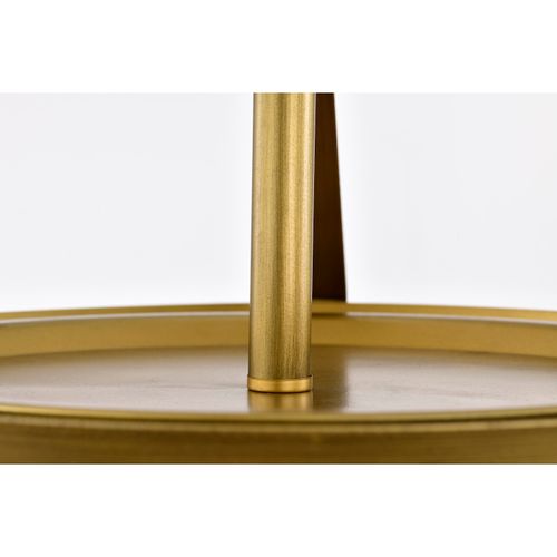 Main product image of Rowen 3 Light Semi Flush Natural Brass Finish Etched White Glass
