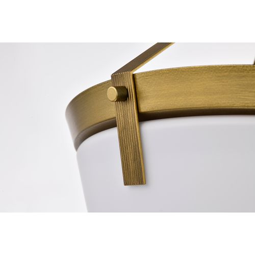 Main product image of Rowen 3 Light Semi Flush Natural Brass Finish Etched White Glass