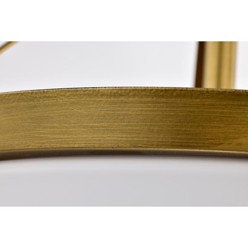 Main product image of Rowen 3 Light Semi Flush Natural Brass Finish Etched White Glass