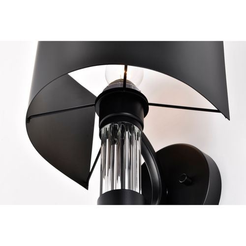 Main product image of Teagon 1 Light Wall Sconce Matte Black Finish Metal Shade