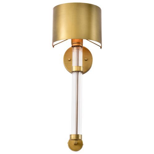 Main product image of Teagon 1 Light Wall Sconce Natural Brass Finish Metal Shade