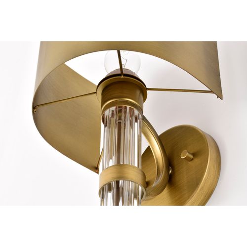 Main product image of Teagon 1 Light Wall Sconce Natural Brass Finish Metal Shade
