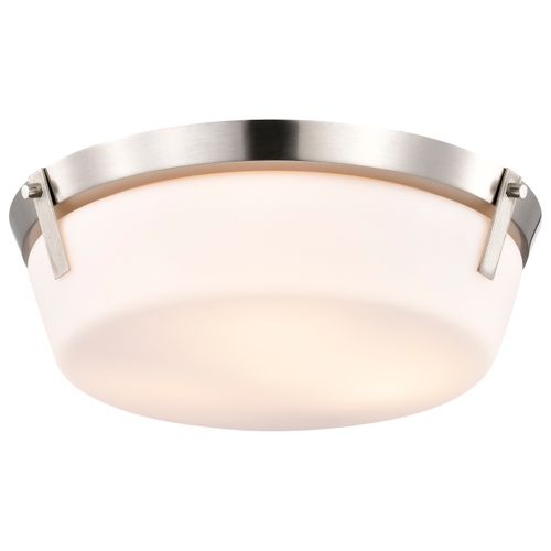 Main product image of Rowen 3 Light Flush Mount Brushed Nickel Finish Etched White Glass