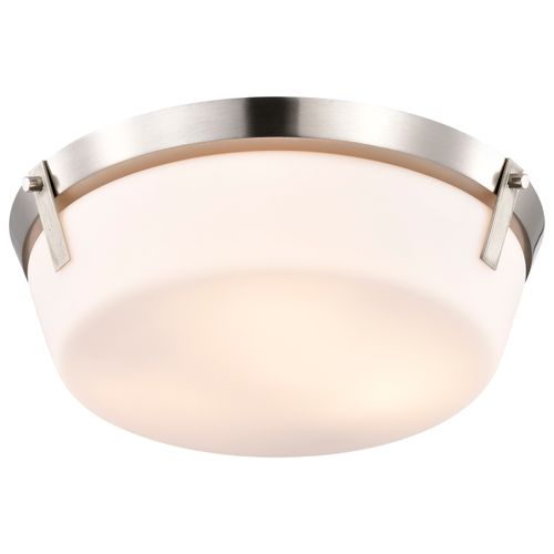 Main product image of Rowen 3 Light Flush Mount Brushed Nickel Finish Etched White Glass